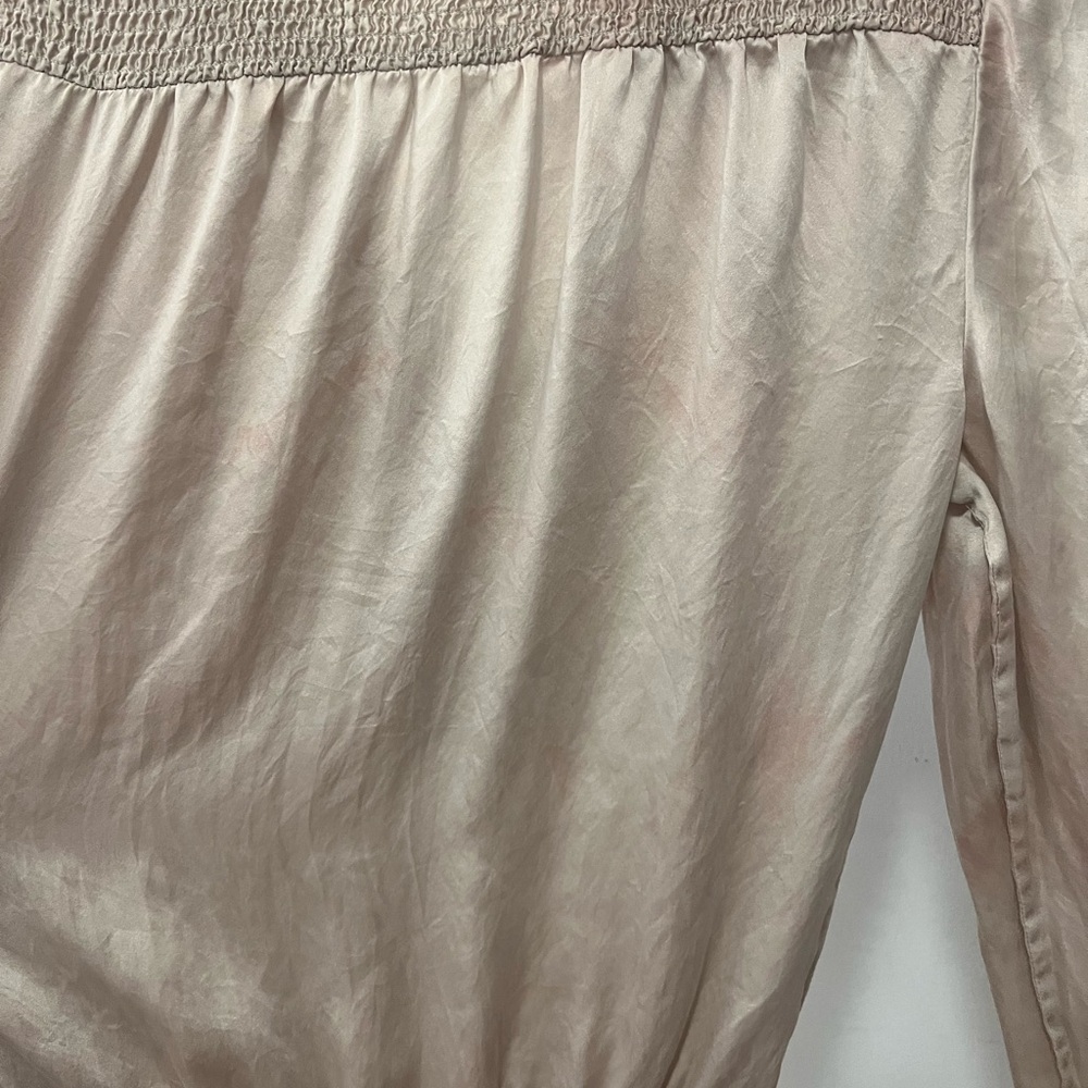 White House Black Market Gold Ruffled Blouse with Mandarin Collar Size M - Picture 8 of 10